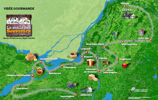 Planche de jeu - Montérégie - Virée gourmande